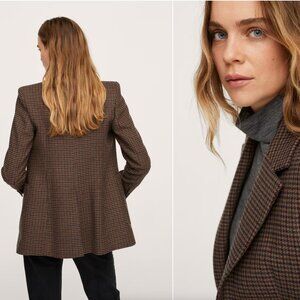 Mango check wool blazer